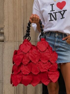 Red heart-Detail Shoulder Bag - Women